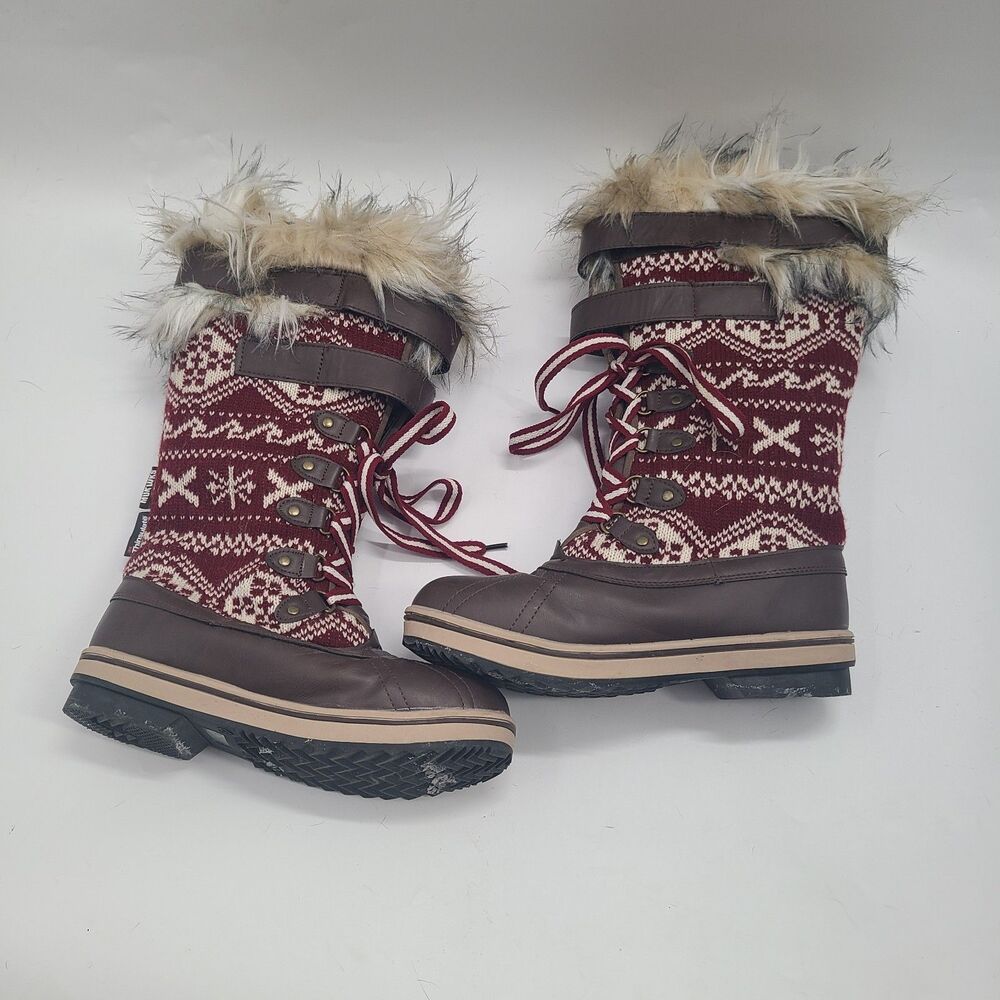 Mukluks Winter Boots Thinsulate Faux Fur Women's Sz 8